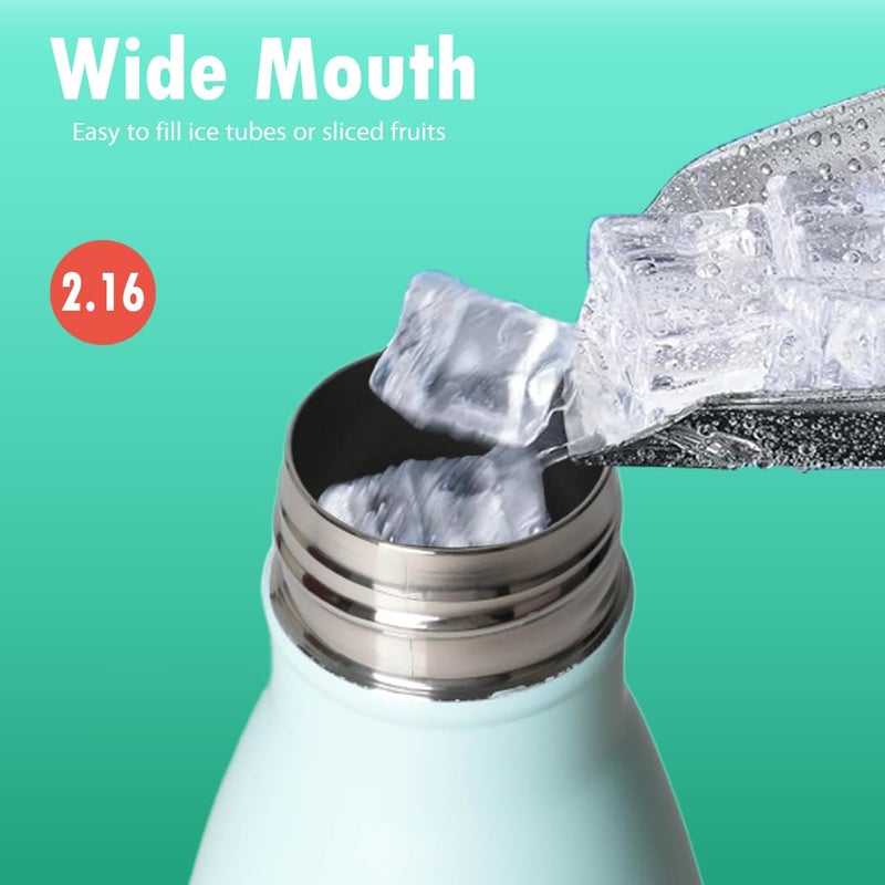 Bister Insulated Stainless Steel Water Bottle Tempsheild Technology 24Hrs Cold 12 Hrs Hot BPA Free Leak Proof Colder Hotter Longer 350 Ml Mat Green/Light Blue - Image 2